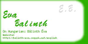 eva balinth business card